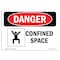 Signmission OSHA Danger Sign, Confined Space, 10in X 7in Aluminum, 10" W, 7" H, Landscape, Confined Space OS-DS-A-710-L-1078 - alternate 1